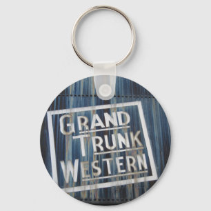 Grand Trunk Western Railroad Steam Engine Key Ring