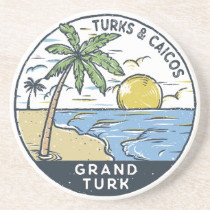 Grand Turk Turks and Caicos Vintage Coaster
