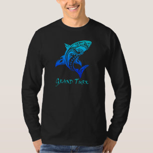 Grand Turk Turks & Caicos Vintage Tribal Shark Vac T-Shirt