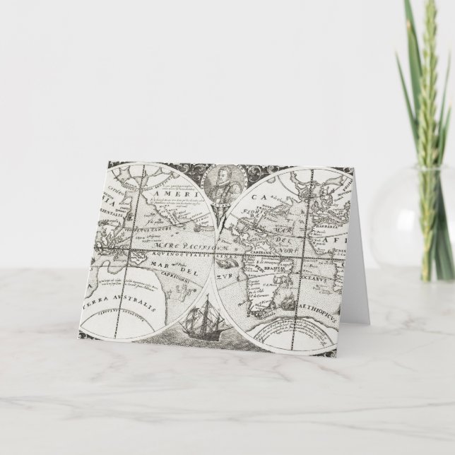 Grand Voyages Old Antique General Map World Card (Front)