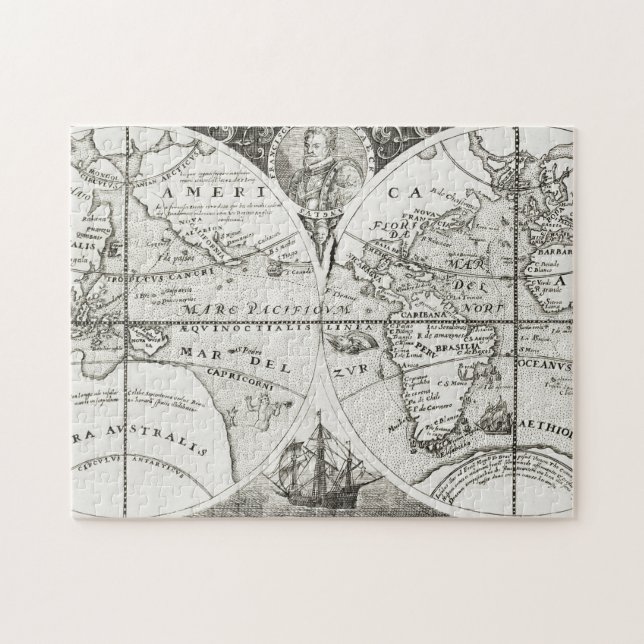 Grand Voyages Old Antique General Map World Jigsaw Puzzle (Horizontal)