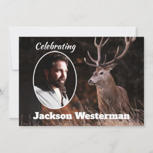 Grand White Tail Buck Memorial Invitation