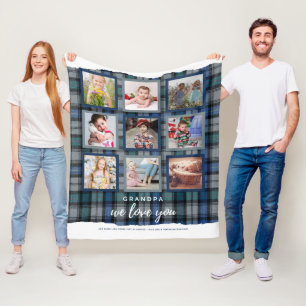 GRANDA PHOTO GIFTS - Photo Collage TARTAN Fleece Blanket
