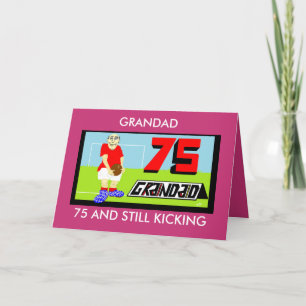 GRANDAD 75TH FOOTBALL BIRTHDAY CARD
