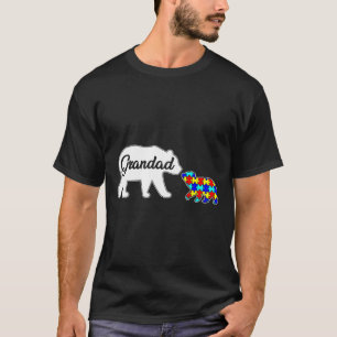 Grandad Bear Autism Awareness Love Support Family T-Shirt