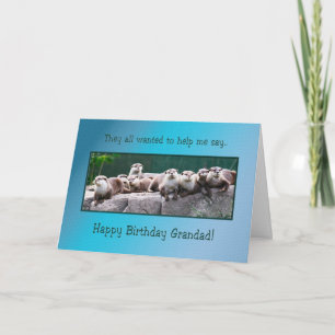 Grandad Birthday with otters Card