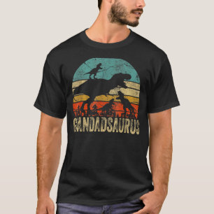 Grandad Dinosaur Grandadsaurus 3 Two Kids Christma T-Shirt