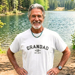 Grandad Est Year Black White Total Grands Legacy T-Shirt