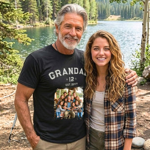 Grandad Est Year Photo Varsity Total Grands Legacy T-Shirt