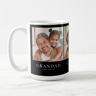 Grandad Established 3 Photo Black Coffee Mug