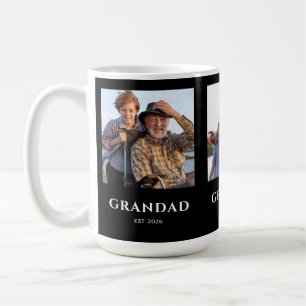Grandad Established Black 3 Photo Coffee Mug