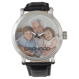 Grandad Established Black Bold Photo Watch