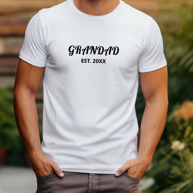 Grandad Established Bold Black Typography T-Shirt (Creator Uploaded)