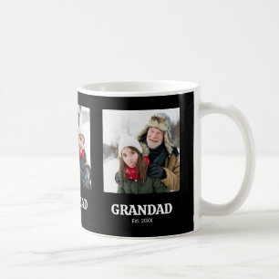 Grandad Established Modern 3 Photo Coffee Mug