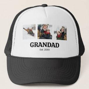 Grandad Established Modern 3 Photo Trucker Hat