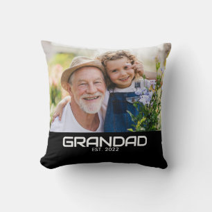 Grandad Established Modern Bold Photo Cushion