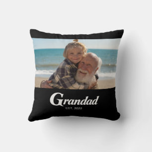 Grandad Established Modern Bold Photo Cushion