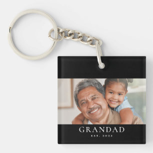 Grandad Established Modern Photo Key Ring