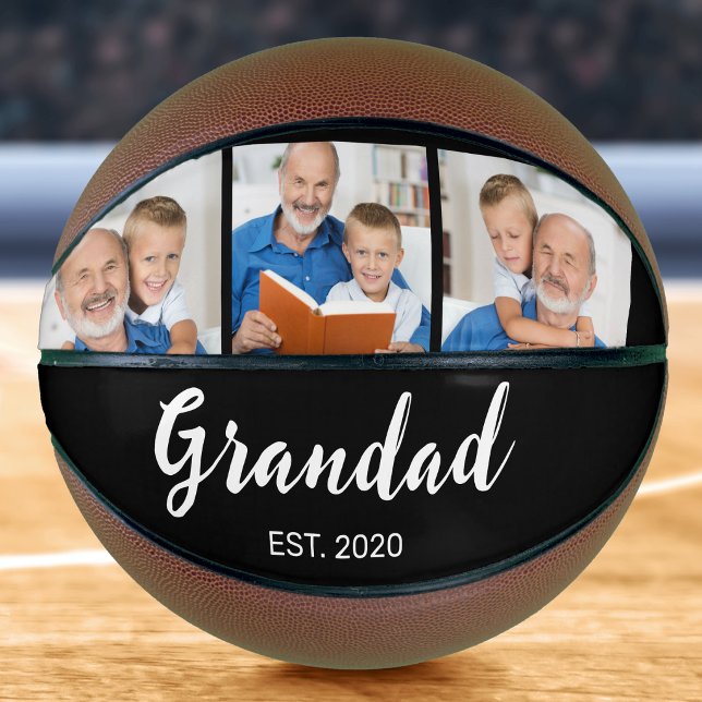Grandad Established Modern Script 3 Photo Black Basketball (Creator Uploaded)