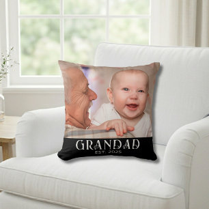 Grandad Established Photo Gift Cushion