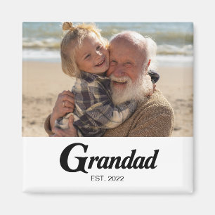 Grandad Established Photo Grandfather Day Magnet