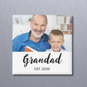 Grandad Established Photo Grandfather's Day  Magnet