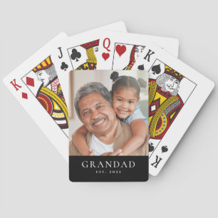 Grandad Established Photo Playing Cards