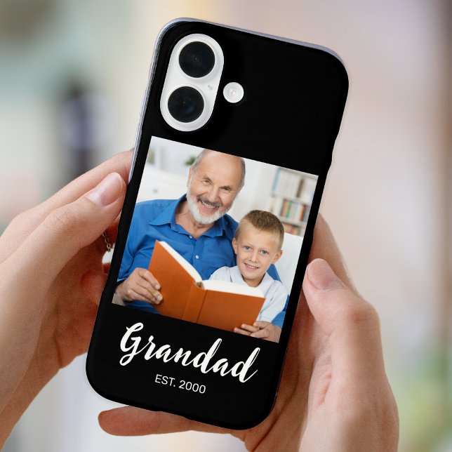Grandad Established Script Photo Black Case-Mate  iPhone Case (Creator Uploaded)