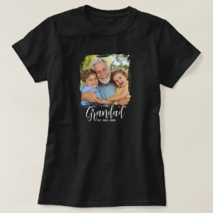 Grandad Established Script Photo T-Shirt