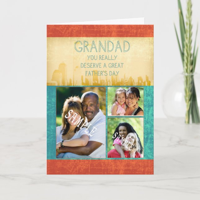 Grandad Father's Day Card Your Photograph Here (Front)
