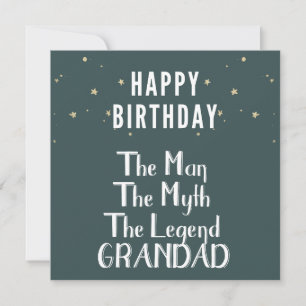 Grandad Legend Birthday Card Flat Green