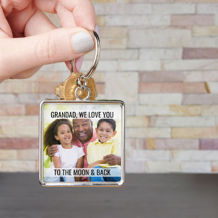 Grandad Love You to the Moon and Back Photo Key Ring