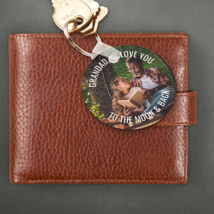 Grandad Love You to the Moon and Back Photo Key Ring