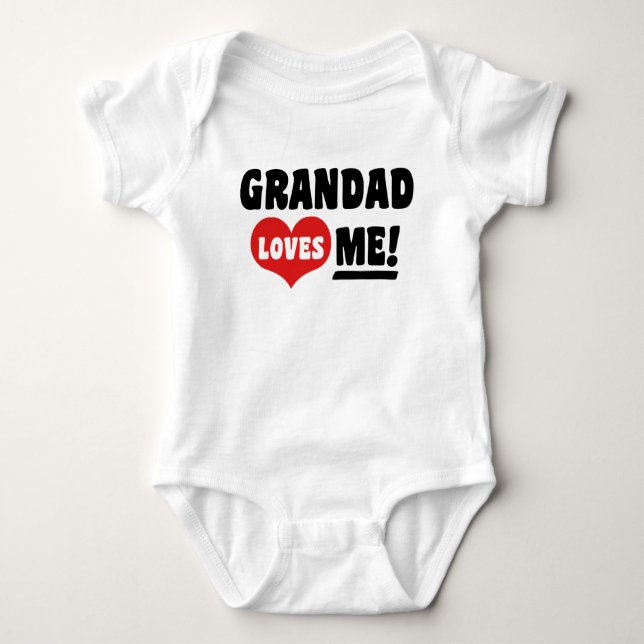Grandad Loves Me Baby Bodysuit (Front)