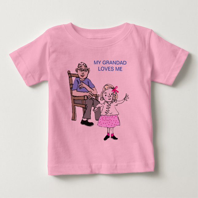 Grandad loves me baby T-Shirt (Front)