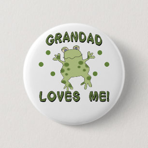 Grandad Loves Me Frog 6 Cm Round Badge