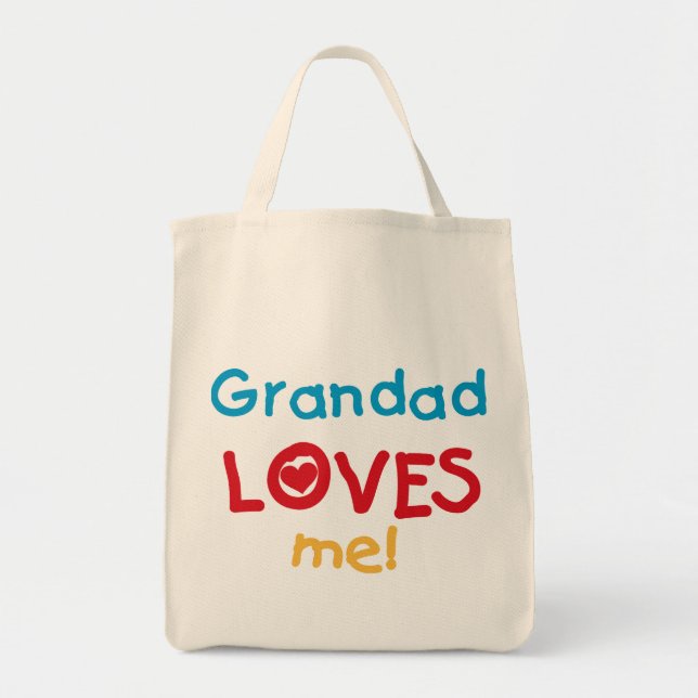 Grandad Loves Me T-shirts and Gifts Tote Bag (Front)