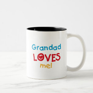 Grandad Loves Me T-shirts and Gifts Two-Tone Coffee Mug