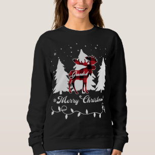Grandad Moose Buffalo Red Plaid Christmas Matching Sweatshirt