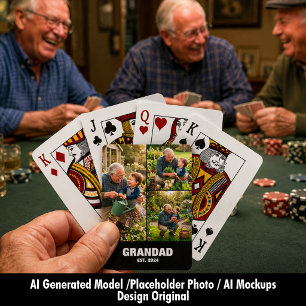 Grandad Photo Memories Established Gift Playing Cards