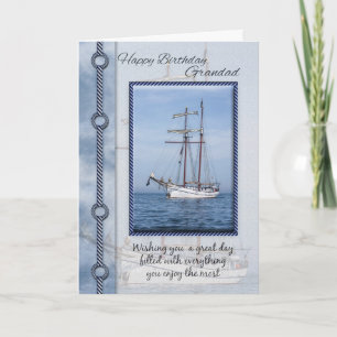 Grandad Yacht Birthday Greeting Card