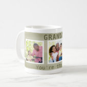 Grandad You're the Best - 3 Photo Khaki Stripe Coffee Mug (Front Left)
