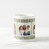 Grandad You're the Best - 3 Photo Khaki Stripe Coffee Mug (Center)