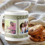 Grandad You're the Best - 3 Photo Khaki Stripe Coffee Mug<br><div class="desc">Custom photo coffee mug for your grandad. The template is set up for you to add 3 photos, which are displayed square instagram style in a row of three. You can also edit the text if you wish, which currently reads "GRANDAD you're the best". The striped design features painted brush...</div>