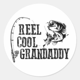 Grandaddy Fishing Reel Cool Grandaddy Funny Gift Classic Round Sticker