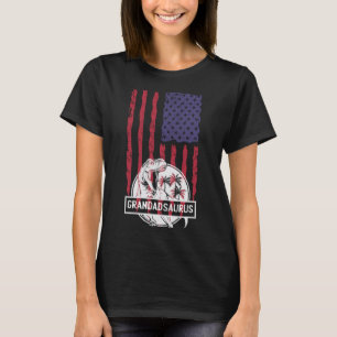 Grandadsaurus Dinosaur T Rex USA Flag Grandad Gran T-Shirt