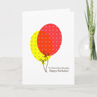 Grandaughter Birthday Cards, Big Colourful Card