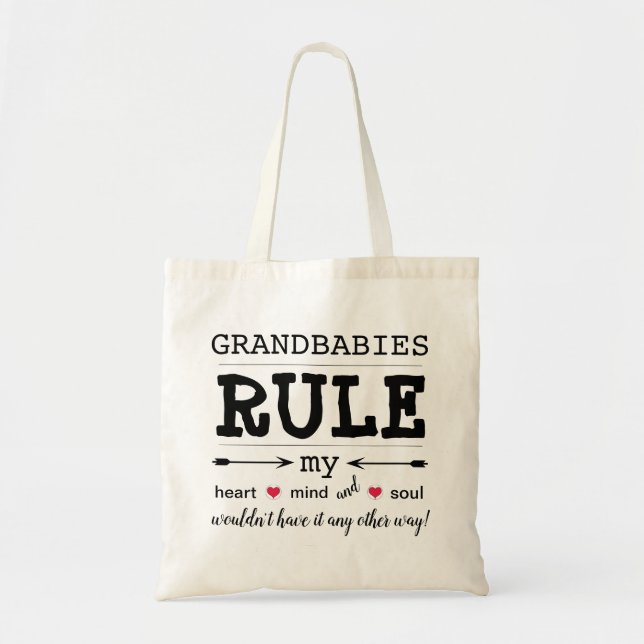 "Grandbabies Rule" Budget Tote Bag (Front)