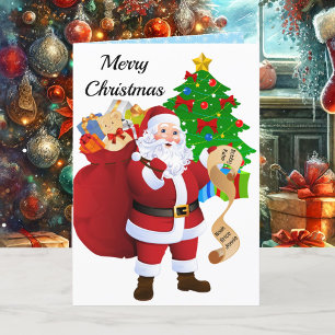 Grandchild Christmas Card Santa List with Photo