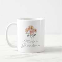 Grandchild Name Grandma Floral Watercolor Custom
